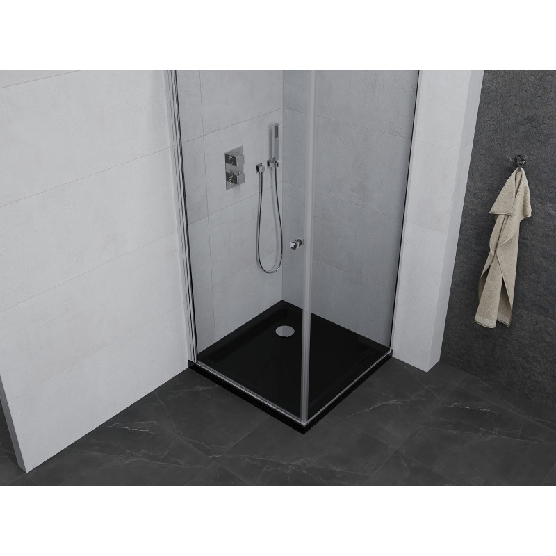 Mexen Pretoria душ кабина с отварящи се врати 80 x 80 см, прозрачна, хром + плосък