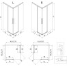 Mexen Rox Душ кабина Duo с плъзгащи се врати 100 x 80 см, черна рамка, черна