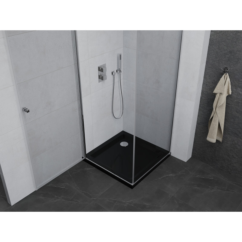Mexen Pretoria отваряща се душ кабина 100 x 100 см, прозрачна, хромирана + тесен