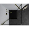 Mexen Pretoria душ кабина с врата 70 x 70 см, прозрачна, златна + душ подложка Flat,