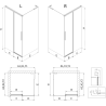 Mexen Rox L лява плъзгаща се душ кабина 110 x 120 см, черна рамка, черна