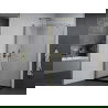 Mexen Pretoria душ кабина отваряема 80 x 70 cm, прозрачна, златна + корито Flat, черно - 852-080-070-50-00-4070G