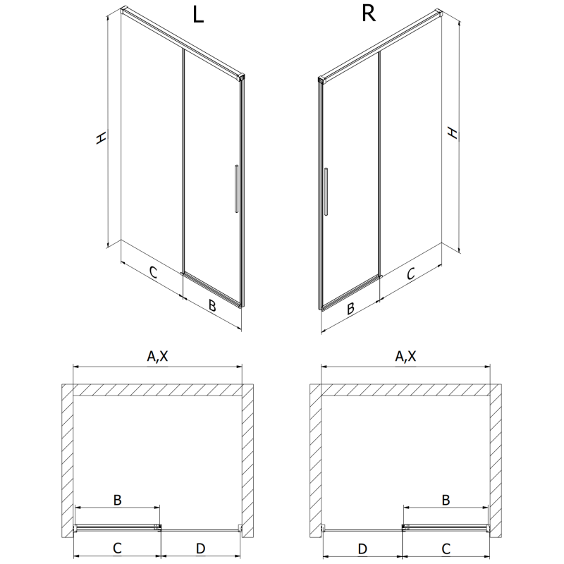 Mexen Rox плъзгащи се душ кабина 115 см, прозрачна, четкано оръжейно сиво - 8C2-115-000-66-00
