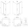 Mexen Rox L плъзгаща се лява душ кабина 95 x 75 см, черна мрежа, черна - 8C2L-095-075-70-77-L