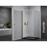 Mexen Pretoria отваряща се душ кабина 90 x 80 см, прозрачна, златна + плосък