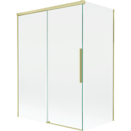 Mexen Rox параван за вана, двукрилен плъзгащ се 120 + 70 x 150 см, прозрачен, златист матов - 8C9-120-070-55-00