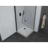 Mexen Pretoria душ кабина с отваряща врата 70 x 70 см, прозрачна, черна + корито