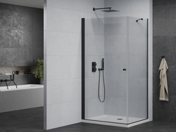 Mexen Pretoria разтваряема душ кабина 70 x 80 см, прозрачна, черна + поддушово
