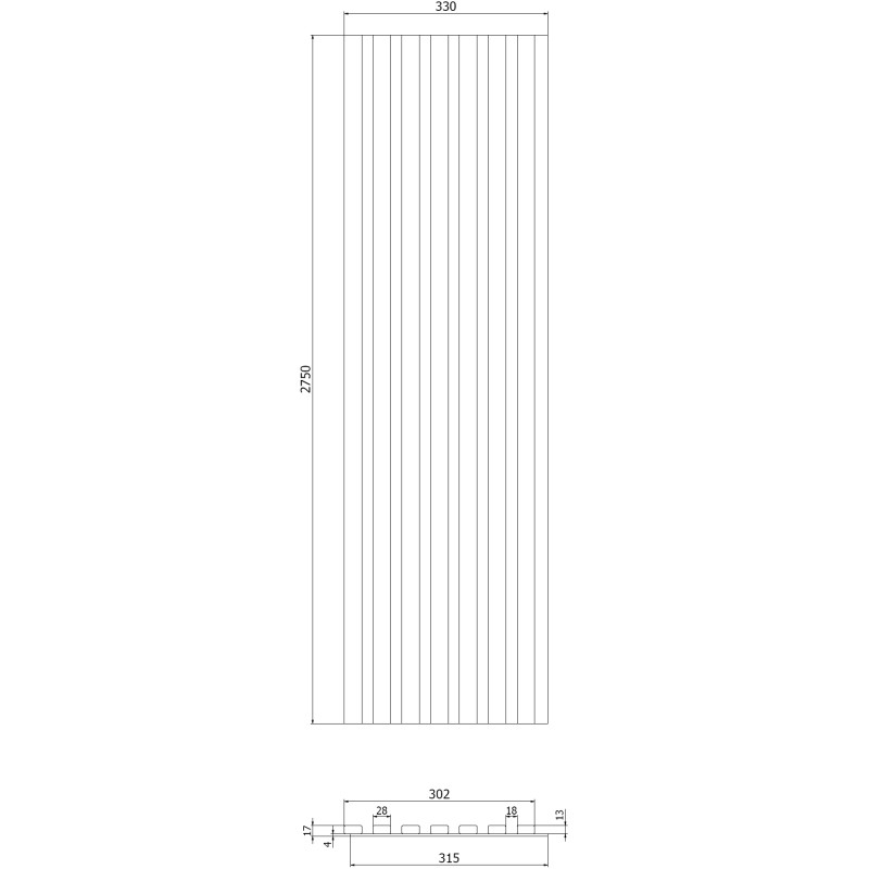 Mexen Lam-B стенни ламели 275 x 31,5 cm, HDF плоча 4 mm, Избелeн Дъб - S100-275317-2812-064