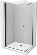 Mexen Pretoria душ кабина отваряема 70 x 110 см, прозрачна, черна + поддън Flat - 852-070-110-70-00-4010B