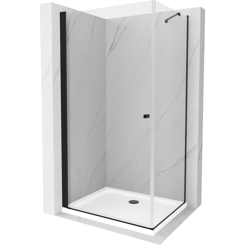 Mexen Pretoria отваряема душ кабина 80 x 80 см, прозрачна, черна + поддушово
