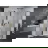 Mexen Pretoria душ кабина с отваряне 80 x 80 см, прозрачна, черна + под душ Flat - 852-080-080-70-00-4010B