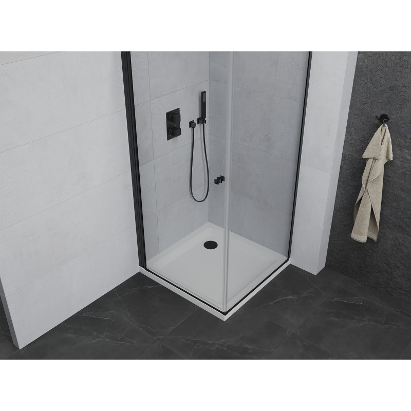 Mexen Pretoria душ кабина със сгъваеми врати 80 x 80 см, прозрачна, черна +