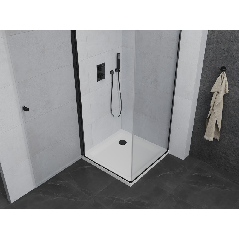 Mexen Pretoria душ кабина със сгъваеми врати 80 x 80 см, прозрачна, черна +