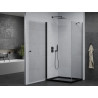 Mexen Pretoria отваряща душ кабина 70 x 100 см, прозрачна, черна + корито Flat,