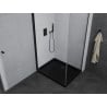 Mexen Pretoria душ кабина с колело 80 x 70 см, прозрачна, черна + под душ Flat, черен - 852-080-070-70-00-4070B