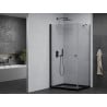 Mexen Pretoria душ кабина с колело 80 x 70 см, прозрачна, черна + под душ Flat, черен - 852-080-070-70-00-4070B