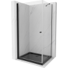 Mexen Pretoria душ кабина с колело 80 x 70 см, прозрачна, черна + под душ Flat, черен - 852-080-070-70-00-4070B