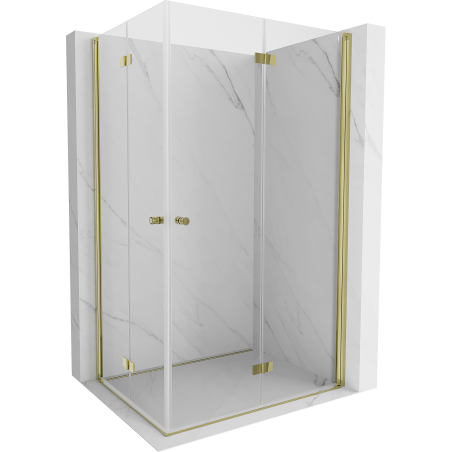 Mexen Mist-F Duo сгъваема душ кабина 90 x 100 см, прозрачна, златна - 8A6-090L-100P-50-00