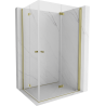 Mexen Mist-F Duo сгъваема душ кабина 90 x 100 см, прозрачна, златна - 8A6-090L-100P-50-00
