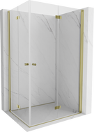 Mexen Mist-F Duo сгъваема душ кабина 80 x 100 см, прозрачна, златна матова - 8A6-080L-100P-55-00