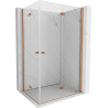 Mexen Mist-F Duo сгъваема душ кабина 70 x 80 см, прозрачна, четкана мед - 8A6-070L-080P-65-00