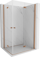 Mexen Mist-F Duo сгъваема душ кабина 90 x 120 см, прозрачна, четкана мед - 8A6-090L-120P-65-00