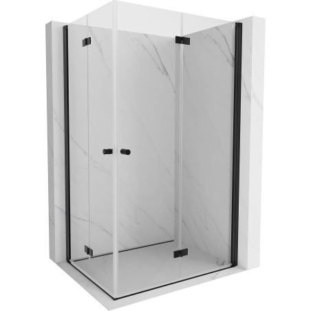 Mexen Mist-F Duo сгъваема душ кабина 80 x 90 см, прозрачна, черна - 8A6-080L-090P-70-00