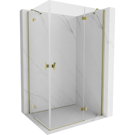 Mexen Mist H Duo сгъваема душ кабина 80 x 85 см, прозрачна, златна - 8A5-080L-085P-50-00