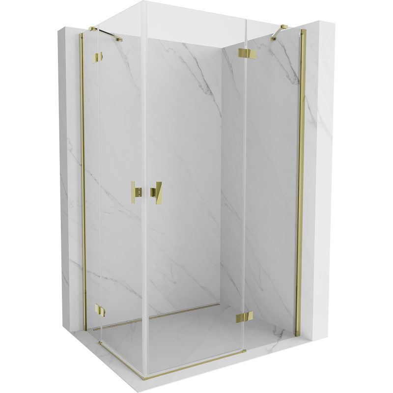 Mexen Mist H Duo душ кабина отваряща се 75 x 105 cm, прозрачна, златна - 8A5-075L-105P-50-00