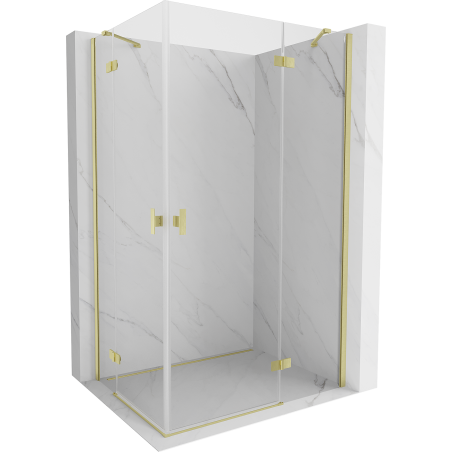 Mexen Mist H Duo кабина за душ с отварящ се модел 75 x 85 cm, прозрачна, златно изчеткана - 8A5-075L-085P-55-00