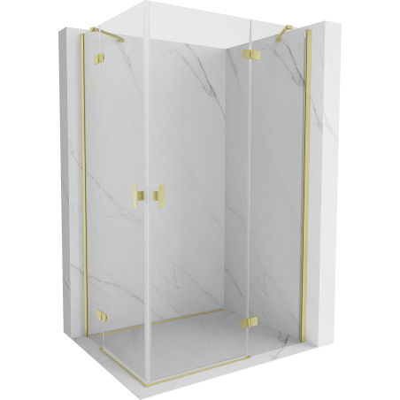 Mexen Mist H Duo отваряща се душ кабина 70 x 90 см, прозрачна, матирано злато - 8A5-070L-090P-55-00