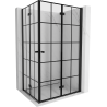 Mexen Mist-F Duo сгъваема душ кабина 70 x 85 см, черна решетка, черна - 8A6-070L-085P-70-77