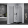 Mexen Pretoria отваряща се душ кабина 80 x 80 см, прозрачна, черна + корито Flat,