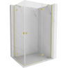 Mexen Mist-H Duo душ кабина с разтварящи се врати 90 x 120 см, прозрачна, четкано злато - 8A5-090L-120P-55-00