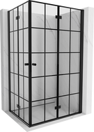 Mexen Mist-F Duo сгъваема душ кабина 80 x 100 см, черна решетка, черна - 8A6-080L-100P-70-77