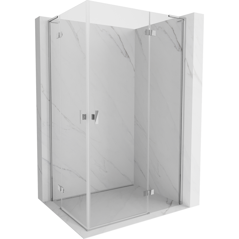 Mexen Mist H L Duo отваряща се душ кабина 100 x 120 см, прозрачна, хром - 8A5L-100L-120P-01-00