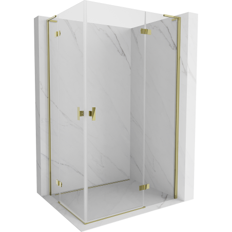Mexen Mist-H L Duo душ кабина с отварящи се врати 70 x 75 см, прозрачна, златна - 8A5L-070L-075P-50-00