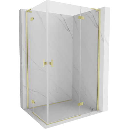 Mexen Mist-H L Duo душ кабина с отваряща се врата 75 x 110 см, прозрачна, злато мат - 8A5L-075L-110P-55-00