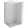 Mexen Mist-H L Duo душ кабина с отварящи се врати 75 x 120 см, прозрачна, матово злато - 8A5L-075L-120P-55-00