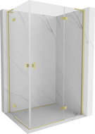 Mexen Mist-H L Duo душ кабина с отварящи се врати 75 x 120 см, прозрачна, матово злато - 8A5L-075L-120P-55-00