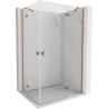 Mexen Mist H Duo стъклена душ кабина 90 x 105 см, прозрачна, с четкана мед - 8A5-090L-105P-65-00