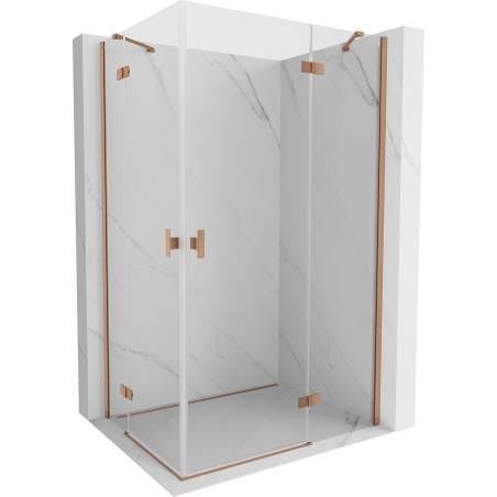 Mexen Mist H Duo отваряща се душ кабина 70 x 110 см, прозрачна, четкан мед - 8A5-070L-110P-65-00