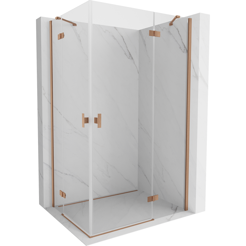 Mexen Mist H Duo окачена душ кабина 90 x 120 см, прозрачно стъкло, четкана мед - 8A5-090L-120P-65-00