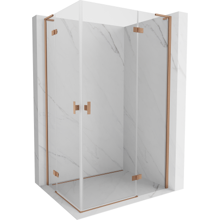 Mexen Mist-H L Duo душ кабина отваряема 90 x 120 см, прозрачна, матирана мед - 8A5L-090L-120P-65-00