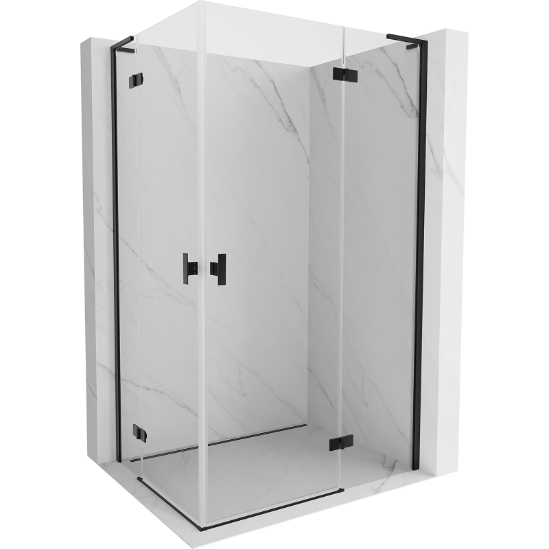Mexen Mist-H L Duo отваряща се душ кабина 70 x 90 см, прозрачна, черна - 8A5L-070L-090P-70-00