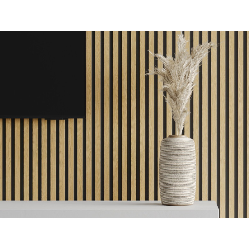 Mexen Lam-B стенни ламели 275 x 30 см, HDF плоча 4 мм, технически фурнир, Златен