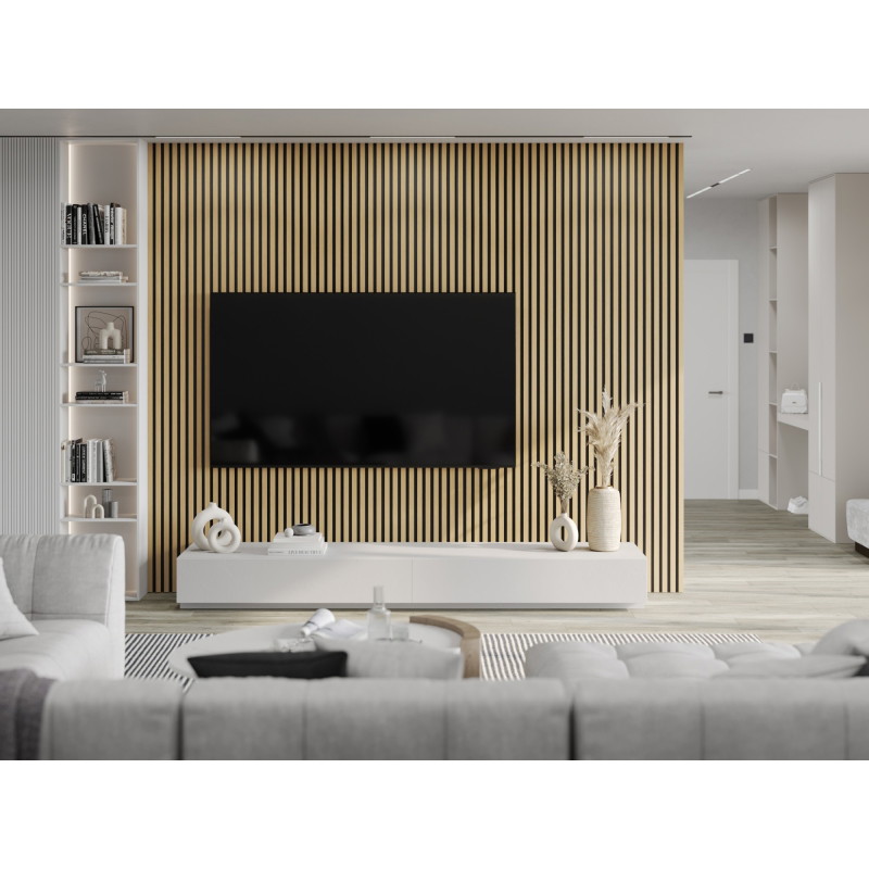 Mexen Lam-B стенни ламели 275 x 30 см, HDF плоча 4 мм, технически фурнир, Златен