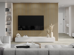 Mexen Lam-B стенни ламели 275 x 30 см, HDF плоча 4 мм, технически фурнир, Златен