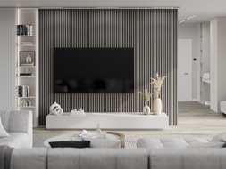 Mexen Lam-B стенен ламел 275 x 30 см, HDF плоча 4 мм, технически фурнир, Стоманен дъб - S100-275307-3015-006